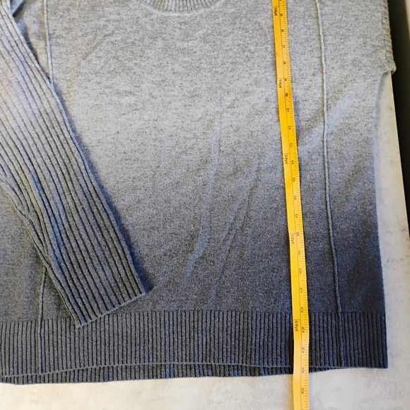 Splendid Divine Cashmere Sweater Gray Charcoal Dip Dye Ribbed Size Medium - Picture 12 of 14